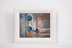 Old Door Photography | Rustic Wood Door | Brass Door Handle-Photograph-Patti Mustain 